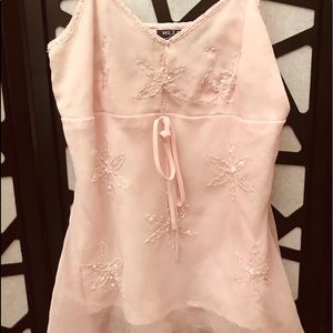 Pink tank top with beads!